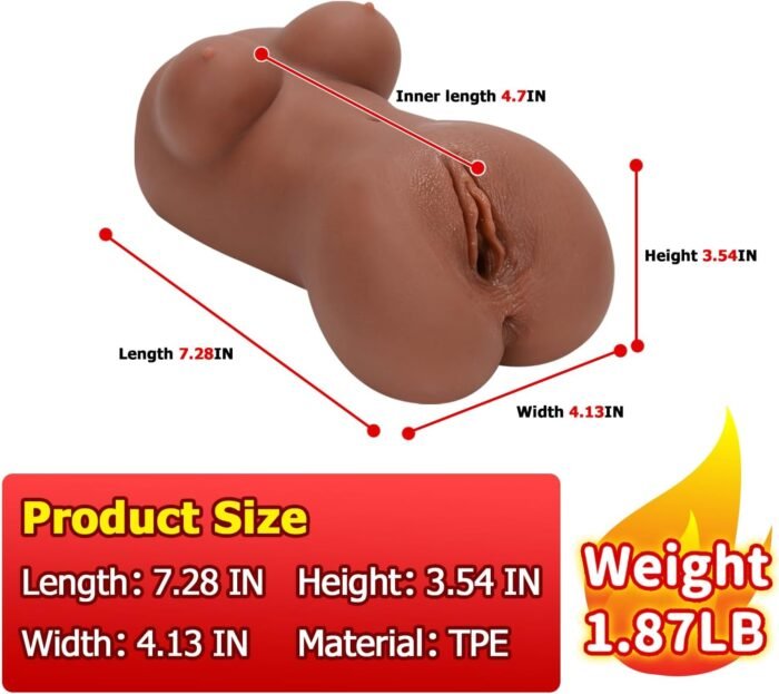 Automatic Male Masturbator Heating Sex Doll Torso 7 Vibration Modes Realistic Life Size Pocket Pussy Ass Stroker Sex Toy Miss Warm Brown - Image 8