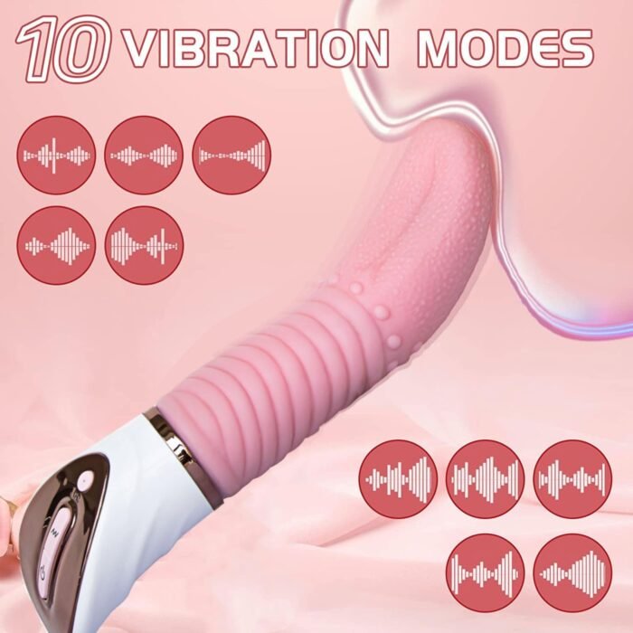 Realistic Tongue Female Sex Toy with 10 Vibration Modes, Using Nipple and Breast Massagers to Stimulate The Clitoris, G-spot, Vagina, and Anus, Perfect for Masturbation and Couple Foreplay - Image 2