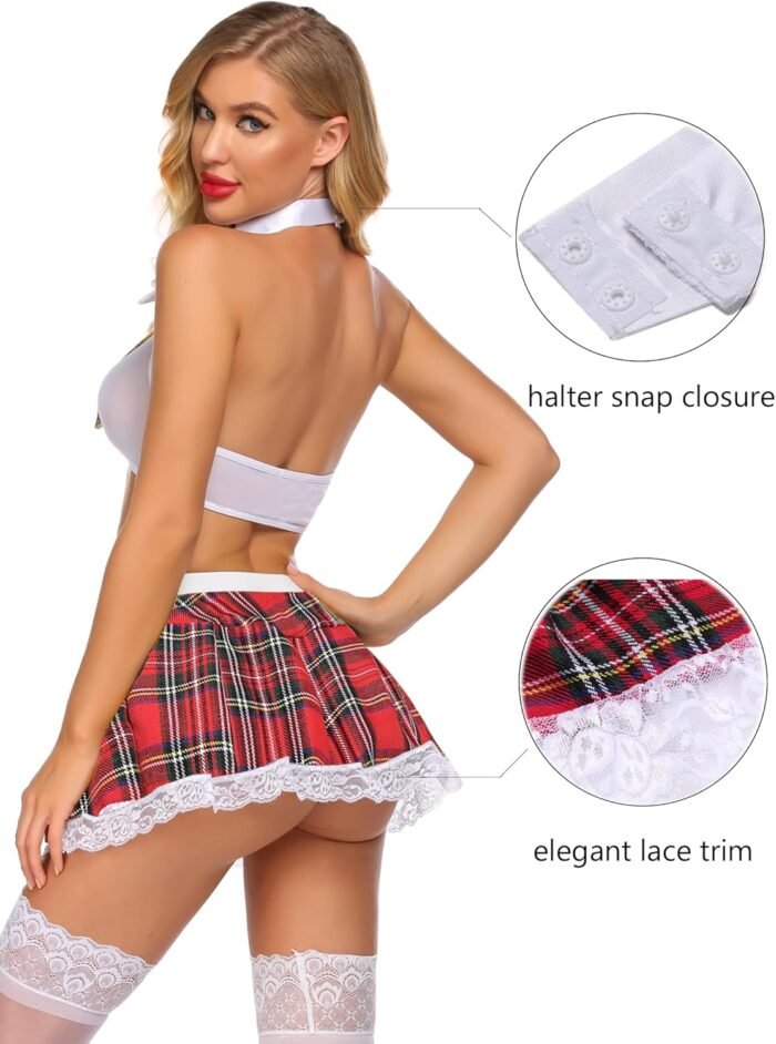 Avidlove Women School Girl Lingerie Costume Lingerie Set Sexy Student Costumes - Image 3