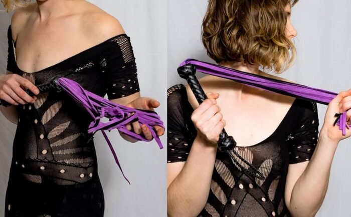 BDSM Leather Whip Sex Toy | Fetish Adult Sex Toy Purple Flogger for Couples - Image 3