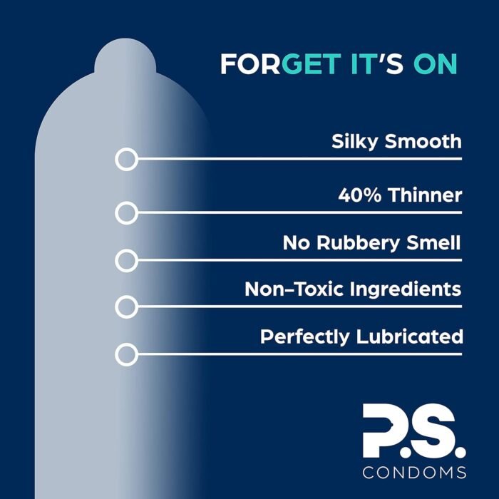 PS Condoms Extra Large Latex Condoms for Men - Odorless and 100% Vegan - Exceptionally Thin, Lubricated, and Clear Condoms - XL 12 Pack - Image 6