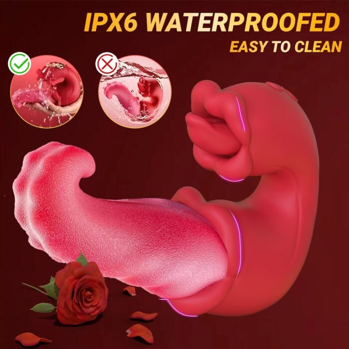 Vibrator Adult Sex Toys for Women - 4 in 1 Tongue Thrusting Vibrators Dildo Rose Sex Toys with 10 Licking Clitoral & 10 Vibration Mode, G Spot Clit Stimulator Tongue Toy for Women Couples Games - Image 5