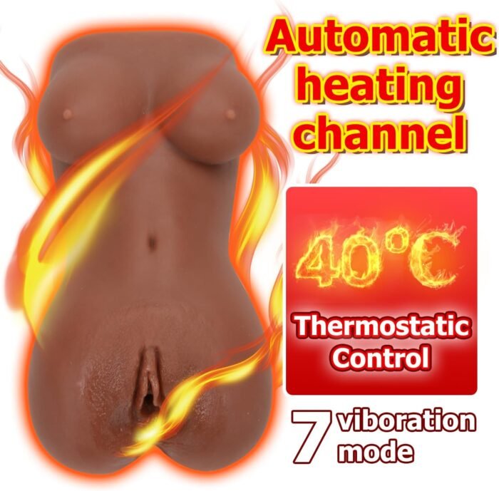 Automatic Male Masturbator Heating Sex Doll Torso 7 Vibration Modes Realistic Life Size Pocket Pussy Ass Stroker Sex Toy Miss Warm Brown - Image 2