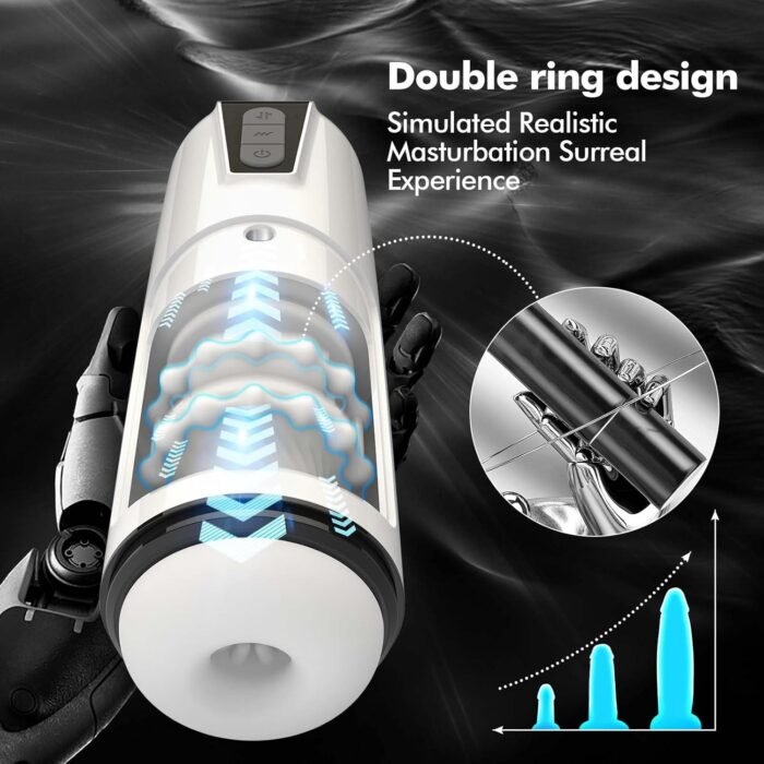 Male Masturbator Cup Adult Toy - Automatic Hands Free Penis Vibrator Pocket Pussy Stroker with 7 Thrusting & Vibrating Stimulation Modes Sex Toys for Mens Realistic 3D Sleeve Man Pleasure - Image 4