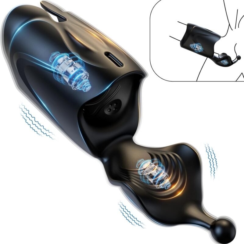Automatic Male Masturbators - Double Action Penis Training Vibrator with 10 Modes, Vibrating Strokers Glans Penis Trainer Stimulator, Male Adult Sex Toys for Men, Mens Sex Machine Games Pleasure