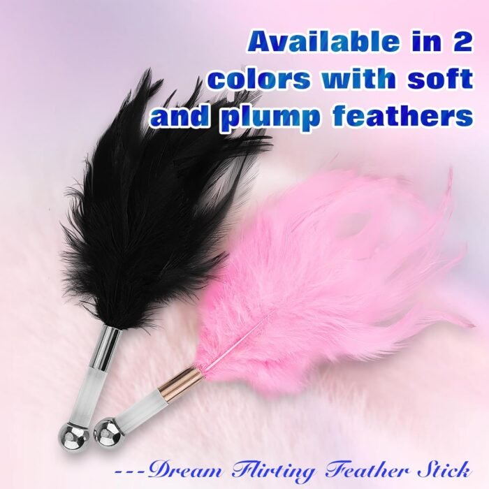 SM Feather Teaser Stick Flirtatious Anal Plug SM Adult Feather Tickler Multifunctional Training Prop Pink - Image 3