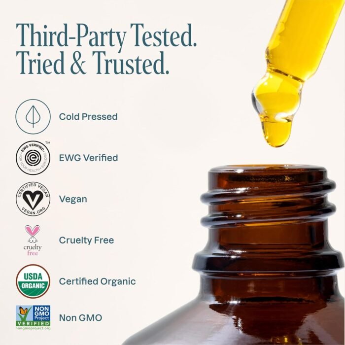 Cliganic Organic Jojoba Oil 16oz with Pump, 100% Pure | Bulk, Moisturizing Oil for Face, Hair, Skin & Nails | Natural Cold Pressed (Packaging May Vary) - Image 5