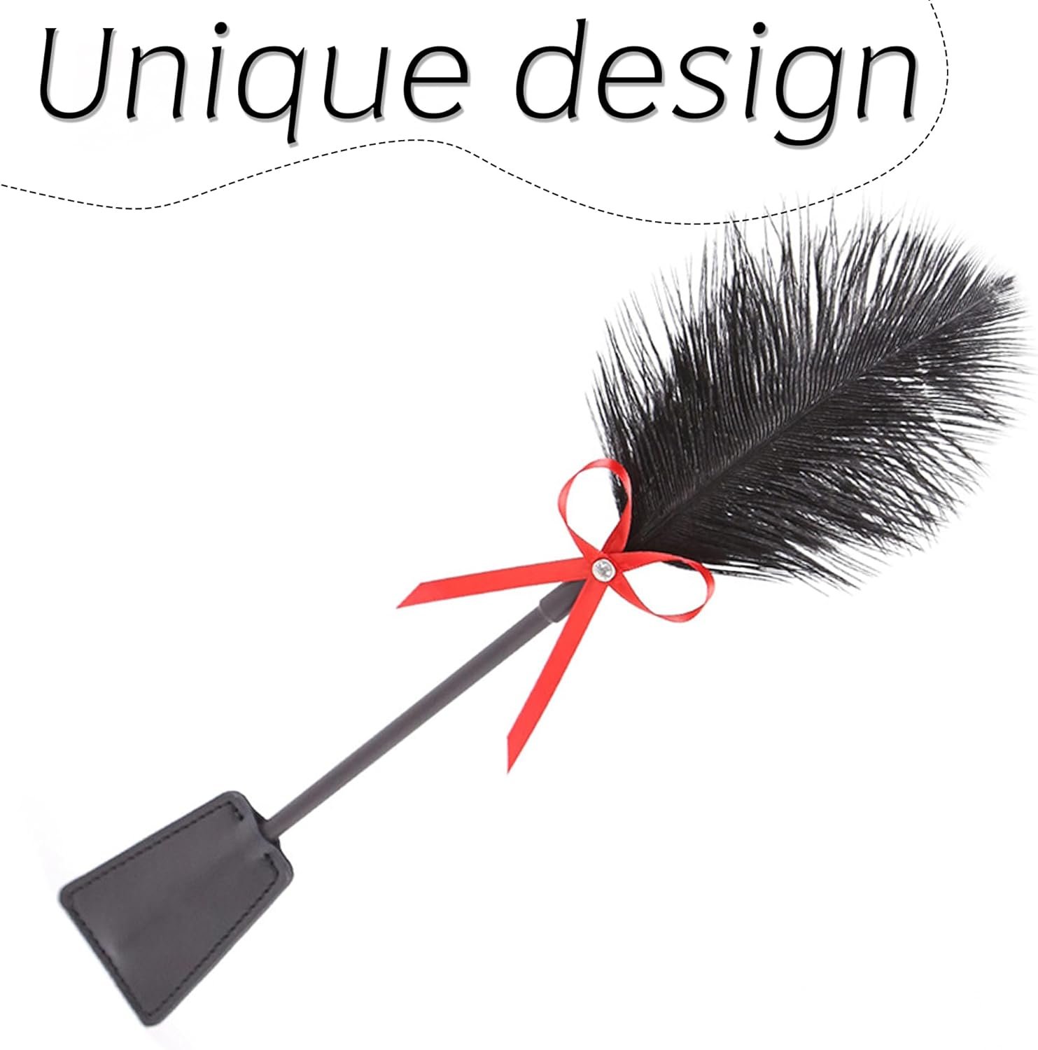 Sex Feather with Sexy Handcuffs SM Kit Double Ended Sex Tickler Leather Wrist Cuffs Cuff Fetish BDSM Bondage Accessories Spanking Paddle Whip Adult Sexual Play for Couples Women Cosplay - Image 3