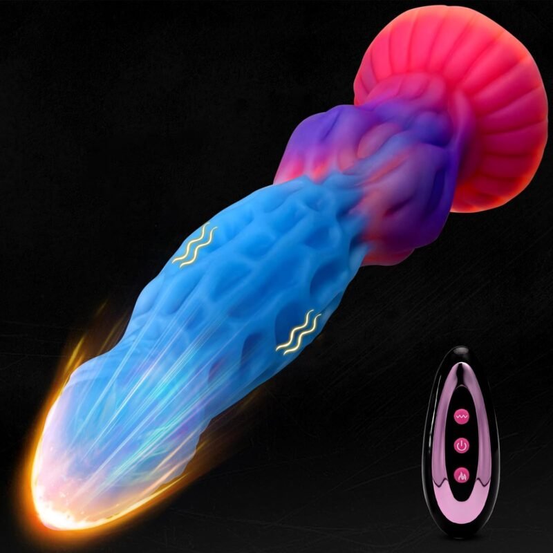 11” Thrusting Dildo Sex Toys Fantasy Dog Dildo, Huge Monster Dildos G-spot Vibrator with Thrusting, Vibrating, Silicone Thick Knot Dildos with Strong Suction Cup, Anal Toys for Men Women Couple Game
