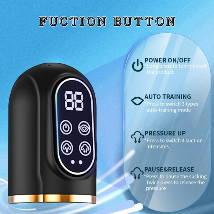 Penis Pump Penis Enlarger Extender with Lube,3 in 1 Men's Vibrator,Electric Penis Vacuum Pump with 12 Smart Training Modes,Penis Sleeve Male Masturbator Sex Toys for Men Bigger Stronger (Blue) - Image 5
