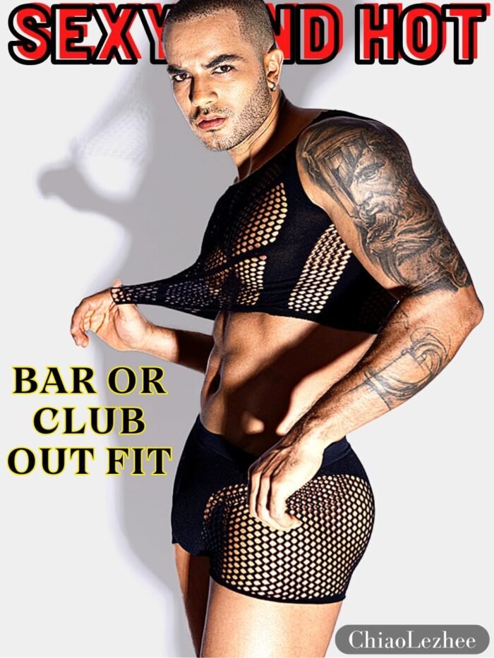 Men's Tank Tops Mens Sexy Sheer Mesh Fishnet Crop Top Shirt Sissy Lingerie Man Underwear for Men Clothes Gay - Image 4
