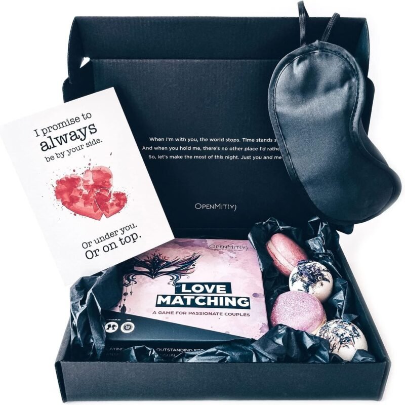 OpenMity Date Night Box for Couples - Elegant Date After Dark Box Including Relaxation Kit and Game for Couples
