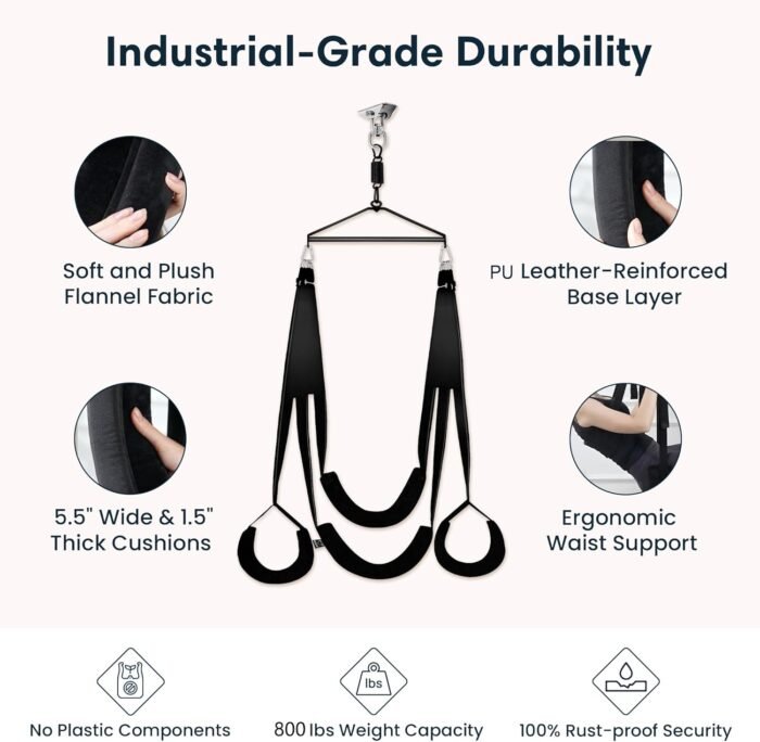BELSIANG Adult Sex Swing,360 Degree Spinning Ceiling Indoor Swing, Sex Swivel Sling Set with Premium Paint Stand and Widened Thick Comfortable Toys for Couples(Ultimate Enhanced) - Image 5