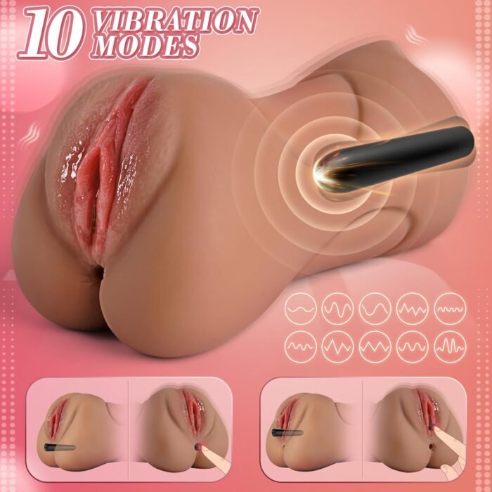 Male Masturbator Sex Toys for Men - 3 in 1 Pocket Pussy Adult Toys Mens Stroker with Bullet Vibrator & 3 Penis Ring, 10 Vibration Modes Male Sex Toy with 3D Realistic Textured Adult Toy for Men - Image 3