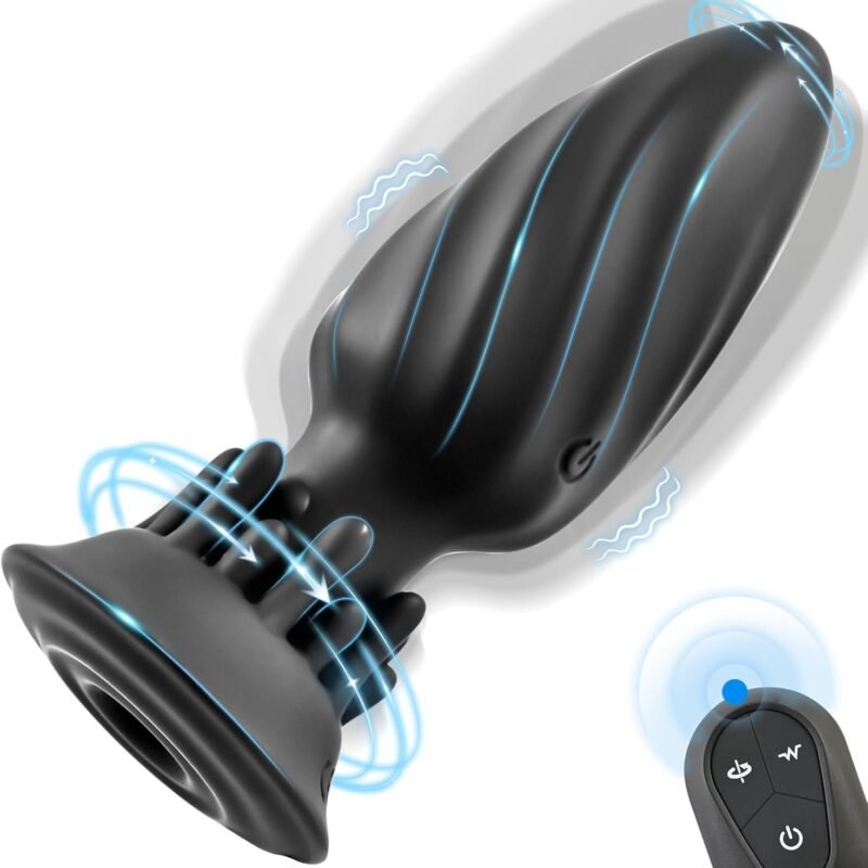 Anal Plug Adult Sex Toy with 10 Rotation & Vibration Modes, Prostate Massager Anal Sex Toys with Rotating Tentacles, Prostate Toys Vibrating Butt Plug Anal Dildo with Remote, Sex Toys for Gay & Couple