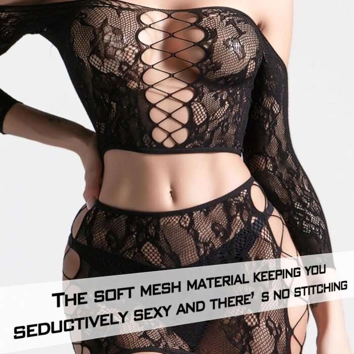 Sexy Lingerie for Women Naughty Fishnet Lingerie Set Bodysuit Outfits Teddy Babydoll Erotic Mesh Women’s Outfits - Image 6