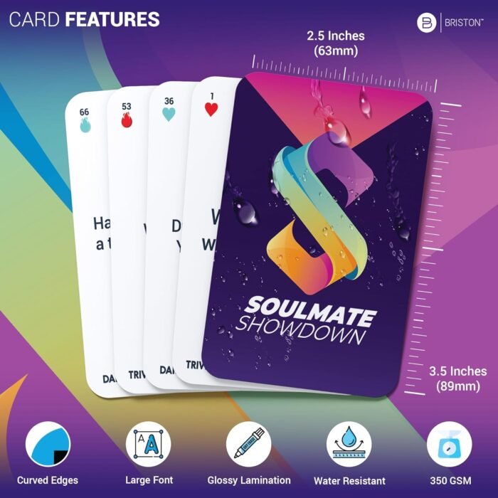 Briston Soulmate Showdown: Couples Trivia & Dare Flash Cards - 78 Card Set for Relationship Growth, Adding Spice & Fun Date Nights - New & Seasoned Couples - Romantic Game for Adults - Image 5