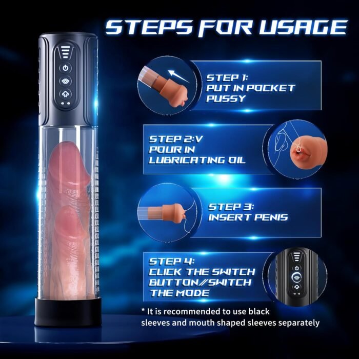 Waterproof Realistic Male Masturbator,Adult Sex Toys for Men,Sucking & Pumping Male Sex Toy, Premuim quiality Pocket Pussy Stroker, Follyee Penis Trainer Glans Stimulator Mens Vibrator Penis Pump - Image 4
