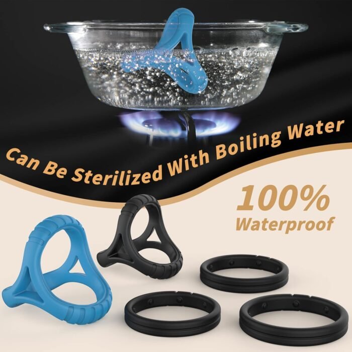 Silicone Penis Rings Set Sex Toys for Men，5 Different Sizes Cock Rings for Erection Enhancing, Long Lasting Stronger Men Sex Toy, Strechy Adult Toys for Couples Pleasure - Image 4