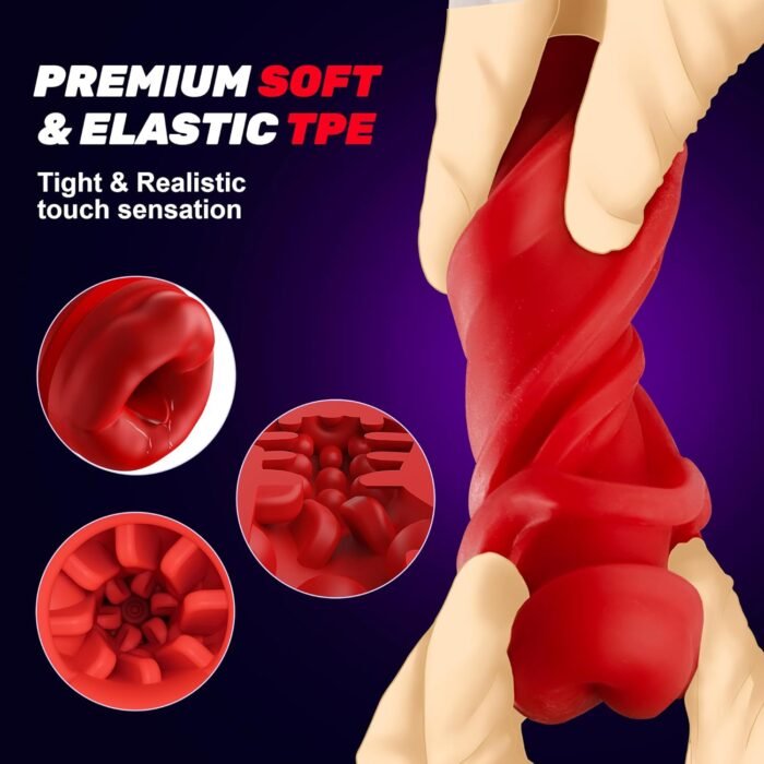 Male Masturbator Sex Toys for Men - SYDOWARDAL Penis Trainer Male Vibrator 2IN1 APP Control, Mouth-Wrapped Penis Vibrator Adult Toys with Heating Rod, LCD, Pocket Pussy Stroker Adult Sex Toys & Games - Image 9