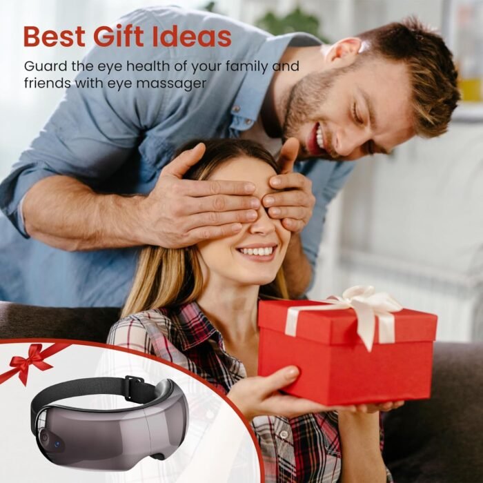 NOWWISH Smart Eye Massager with Heat & Bluetooth Music for Reduce Eye Strain, Headache and Migraine Relief, Improve Sleep - Fathers Day, Birthday Gifts for Women Men, Gifts for Mom Dad Wife - - Image 5