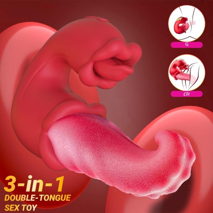 Vibrator Adult Sex Toys for Women - 4 in 1 Tongue Thrusting Vibrators Dildo Rose Sex Toys with 10 Licking Clitoral & 10 Vibration Mode, G Spot Clit Stimulator Tongue Toy for Women Couples Games - Image 4