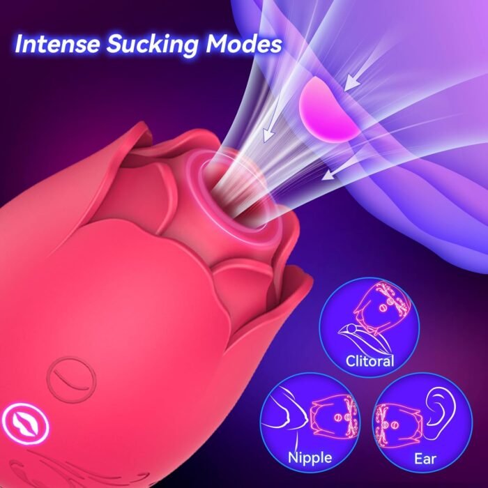 Sucking Vibrator Rose Sex Toys, G Spot Dildo Vibrator for Women with 10 Suctions 10 Flapping Modes, Rose Sex Stimulator Adult Sex Toy, Rose Clit Vibrator - Image 3