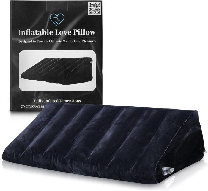 Inflatable Love Pillow | Multifunctional Triangle Ramp Cushion for Body Positioning | Massage Pillow with Back and Head Support | PVC and Cotton Flock Material