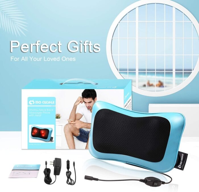 Mo Cuishle Electric Shiatsu Back Massager with Heat - Powerful 3D Kneading for Neck, Shoulder, Lower Back Pain Relief - Ergonomic Design for Home, Office, & Car - Gifts for Women, Men, Mom & Dad - Image 6