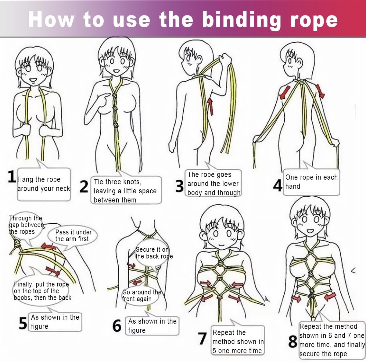 10Pcs Bondage BDSM Kit,BDSM Toys,Adjustable Bondage Set,Bondage Restraints for Couples Foreplay,Bondage Gear and Accessories for Seeking Adventurous Adult Fun,Sex Cuffs,Sex Toy Kit for Beginners - Image 6