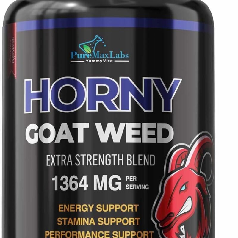Horny Goat Weed Extra Strength - with Maca, L-Arginine, Ginseng - Boost Desire, Performance, Stamina, Energy, Non-GMO Formula, 60 Capsules