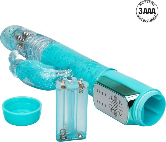 CalExotics Dazzle Xtreme Thruster – Thrusting 12 Function Rabbit Vibrator - Waterproof Vibe Sex Toys for Couples – Luxury Adult Hands Free G Spot Massager - Blue - Image 4