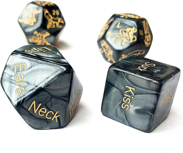 4 Pack Black Sex Dice Set, Sex Dice for Couples Naughty, Dice Game Set for Adult Sex Toys for Couple Women Men Sex Dice Games for Adults Bedroom, Glow in the Dark - Image 3
