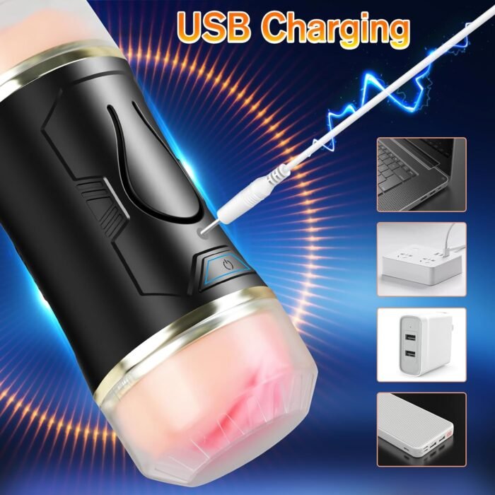 Sex Toys Automatic Male Masturbator - Adult Toys Open Ended Masturbator Cup with 10 Vibrating Modes for Penis Stimulation, Male Sex Toys Electric Pocket Pussy Male Stroker Vibrator, Sex Toys for Men - Image 6