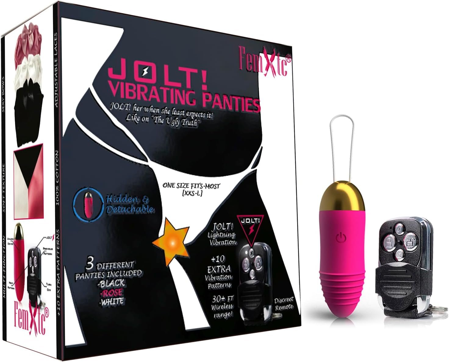Womens Remote Control Vibrating Panties with JOLT! Vibrator as seen on The Ugly Truth (3 Panty Pairs, Fits All) - Image 6