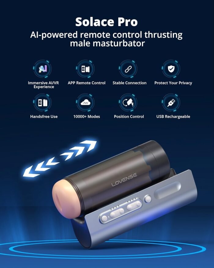 Lovense Solace Pro Automatic Male Masturbator,App Remote Control Thrusting Blowjob Machine with Immersive AI/VR Experience Adjustable Male Stroker Sex Toys for Men Pleasure - Image 2