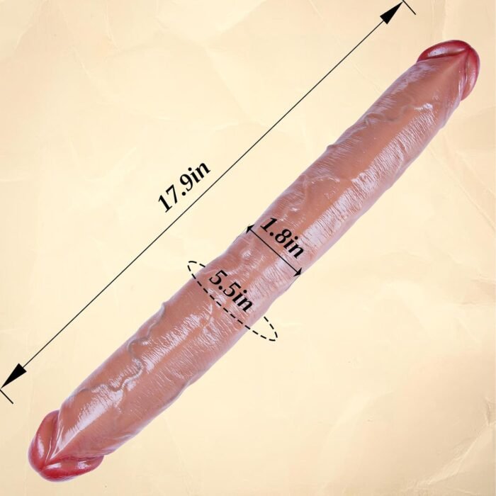 17.7 * 1.8 inch Dual Headed Huge Movable Dildo for Men Women, Long Realistic Silicone Skin Penis Extra Large XL Dual Glans Flexible Dildo, Thick Anal G-Spot Dildos Sex Toy for Couples Lesbian Gay Game - Image 4