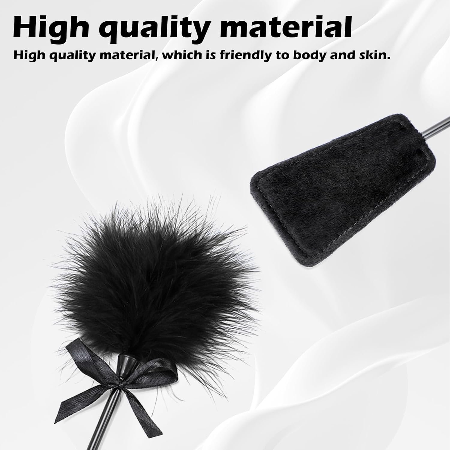 Dual Sides Feather Tickler Sex Feather Tickler Double Ended Spanking Paddles BDSM Tickler Fetish Tickling Sex Feather SM Paddle Teaser Adult Sex Toy Games for Women Men Couple Cosplay - Image 2