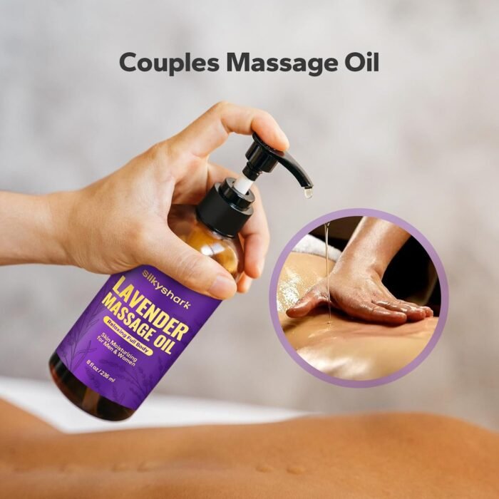 Lavender Massage Oil (8 Fl Oz), Aromatherapy Massage Oil, Lavender Bliss Massage Oil, Natural Relaxation for Mind and Body - Image 3