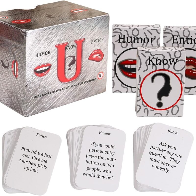 Romantic Couples Game Date Night Ideas Couples Gifts Girlfriend Boyfriend Newlywed Wife Husband Promote Deep Conversations Connect Emotionally Laugh 3 in 1 Game Humor U Know U and Entice U