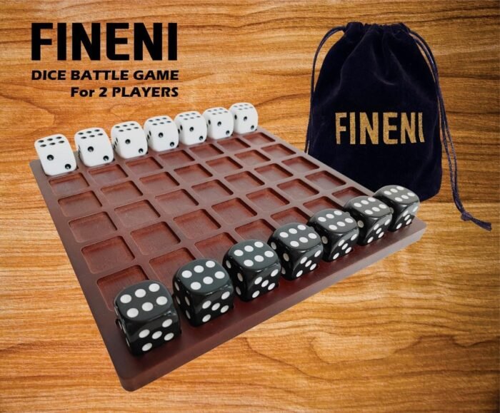 Dice Battle, 2 Player Board Games, Durable 2 Person Wooden Coffee Table Games for Adults, 2 Player Bar Dice Games, Indoor Tabletop Game & 2 Players Wood Table Top Dice Game (Single(2)/Brown) - Image 4