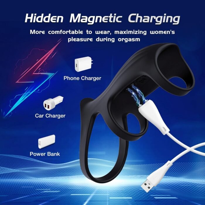 Vibrating Cock Ring Sex Toys for Men, 10 Vibrations Couples Sex Toy for Penis Extender, Vibrating Ring for Penis Testicles & G Spot Stimulation, Elastic Adult Toy for Man Erection Couples Pleasure - Image 5