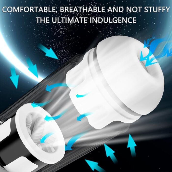 Automatic Male Masturbator Penis Pump - Sex Toys for Men Upgrade with 10 Rotating Thrusting & 10 Vibration Modes, Visual Window & Hands Free Suction Base, Mens Sex Toys Pumps & Enlargers (Black) - Image 3