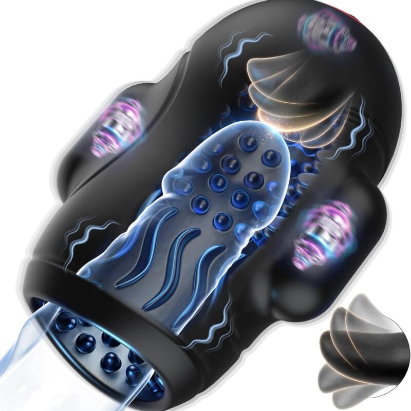 Male Sex Toys for Men - 4IN1 Male Masturbator Penis Vibrator 10 Vibrating & 3 Motors Stroker with App Control, 360° Wrapping Adult Sex Toy for Training & Increase Endurance, Sex Machine