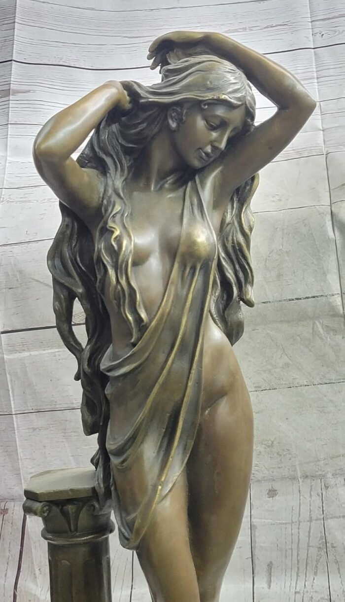 Tempting Female Figure in Bronze - Aldo Vitaleh Erotic Sculpture, Lost Wax Method Figurine Sale Gift Decor by Think Bronze - Image 5