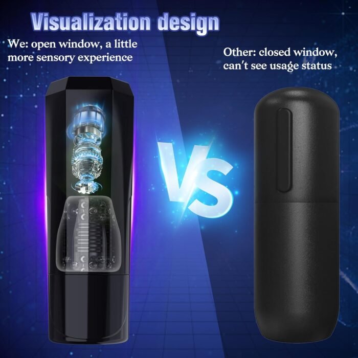 Adult Sex Toys Male Masturbator, Automatic Male Sex Toys for Men with 7 Vibrator & 3 Thrusting Modes, Male Masturbator with 3D Large Particle Inner, Adult Toys for Men (Black) - Image 3