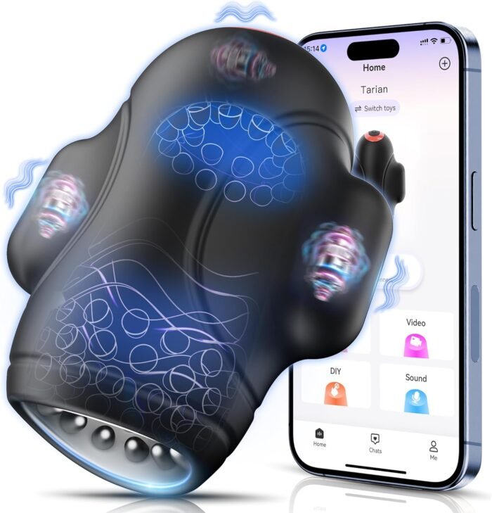 Male Sex Toys for Men - 4IN1 Male Masturbator Penis Vibrator 10 Vibrating & 3 Motors Stroker with App Control, 360° Wrapping Adult Sex Toy for Training & Increase Endurance, Sex Machine