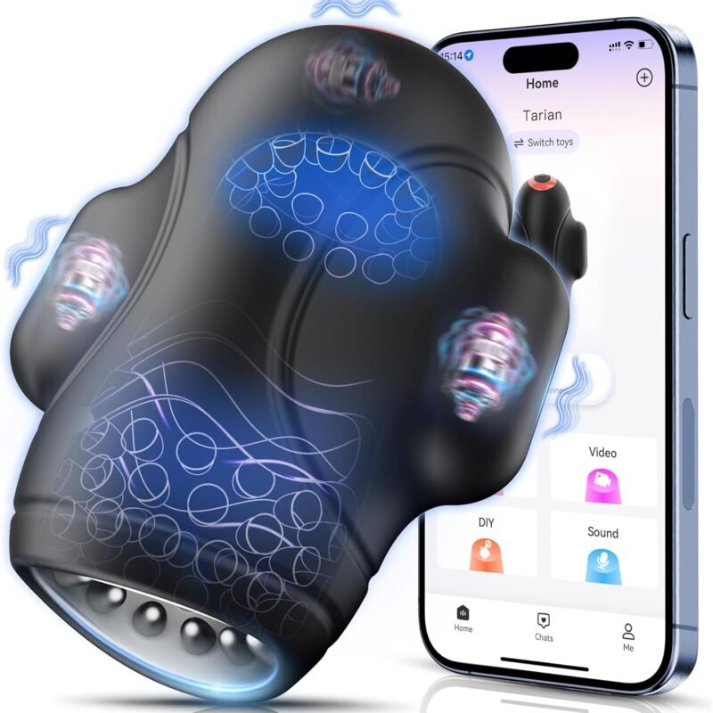 Male Sex Toys for Men - 4IN1 Male Masturbator Penis Vibrator 10 Vibrating & 3 Motors Stroker with App Control, 360° Wrapping Adult Sex Toy for Training & Increase Endurance, Sex Machine