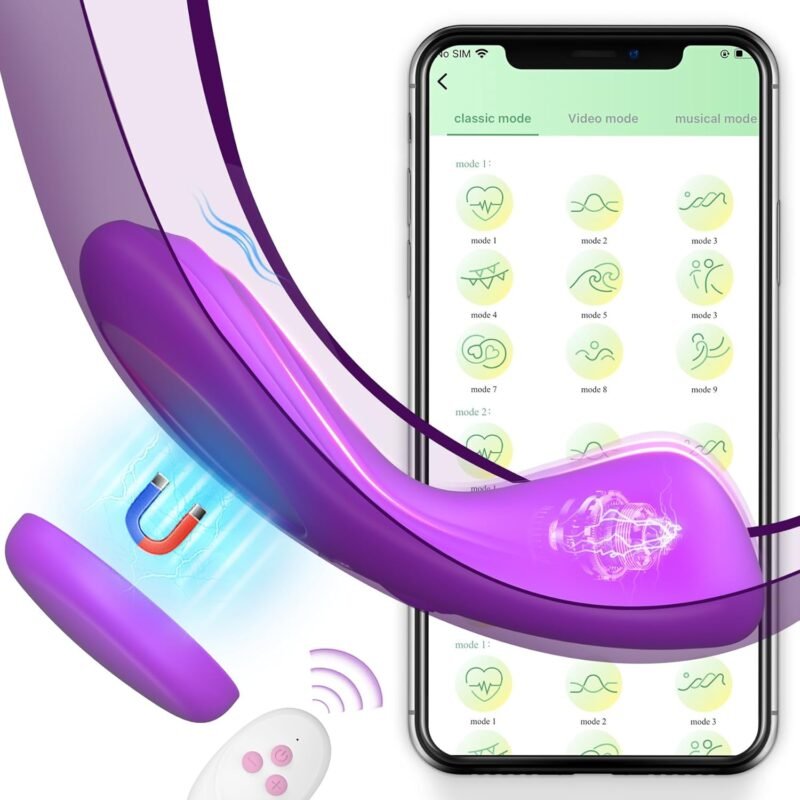 LATUNE 0.09lb Ultra-Thin Wearable Vibrator - Ellie, Adult Sex Toys for Women Couples, Queit Remote Control Vibrator with 10 Intense Vibrations for Public Play, Female Mini Clitoral Panty Vibrator