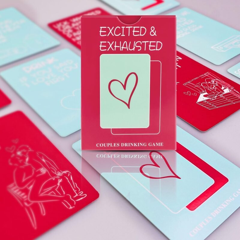 Couples Drinking Game for Adults - Excited & Exhausted, Adult Games for Game Night Romantic Romantic Game for Couples - Perfect Date Night for Couple Fun Couples Game for Date Night